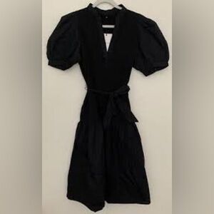 Who What Wear Black Puff Sleeve Cotton Dress Size L